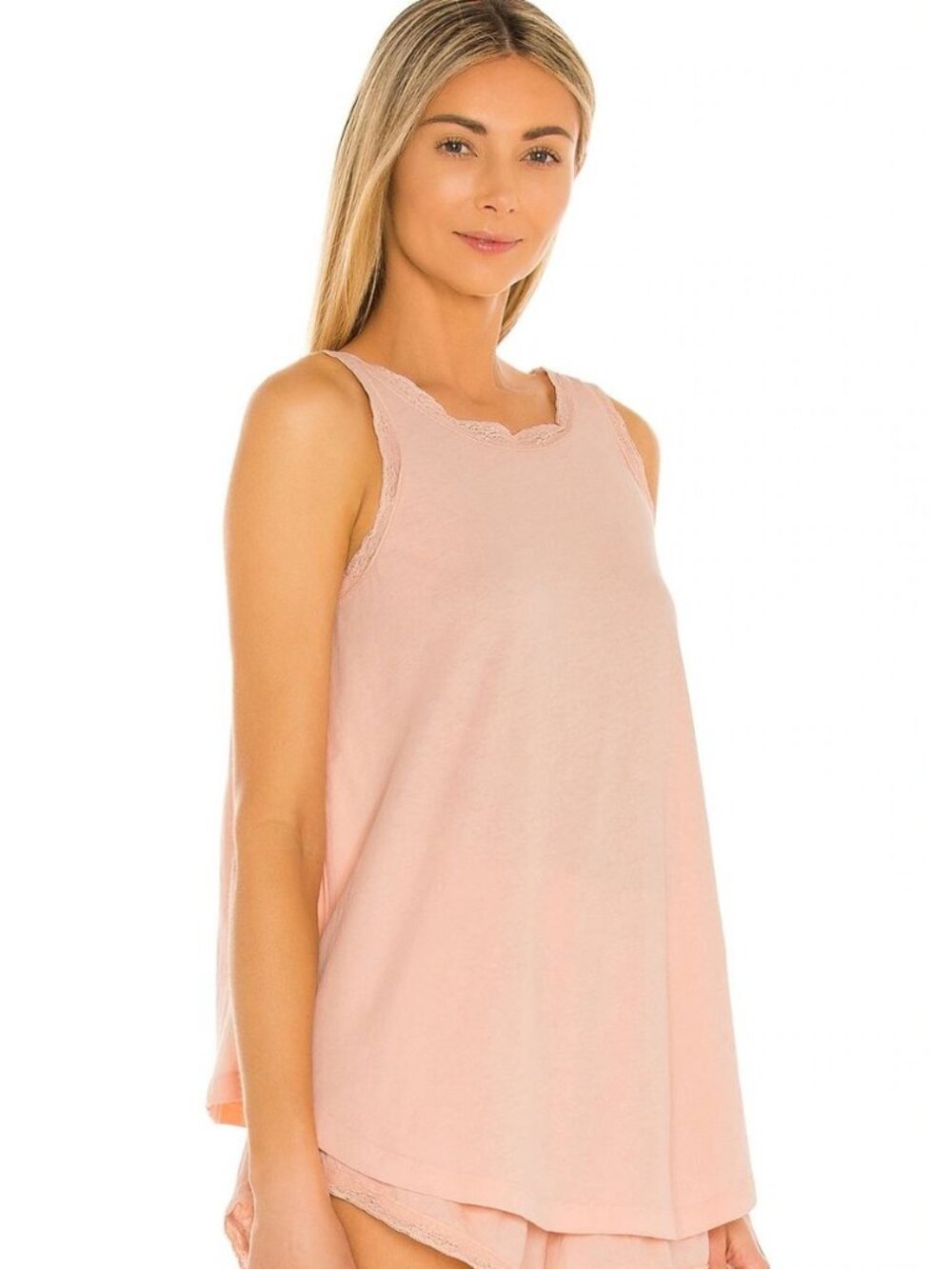 The Great Lace Slouch Sleep Tank Top Women's Size 1 Small in Rose Dust Pink NWT!